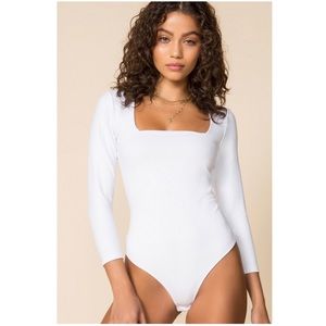 Free People Truth or Square Bodysuit White Size S